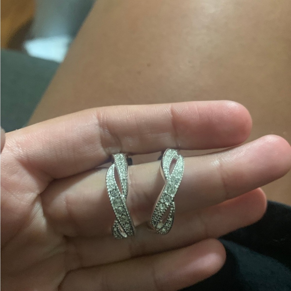 Elegant Silver Twist Earrings